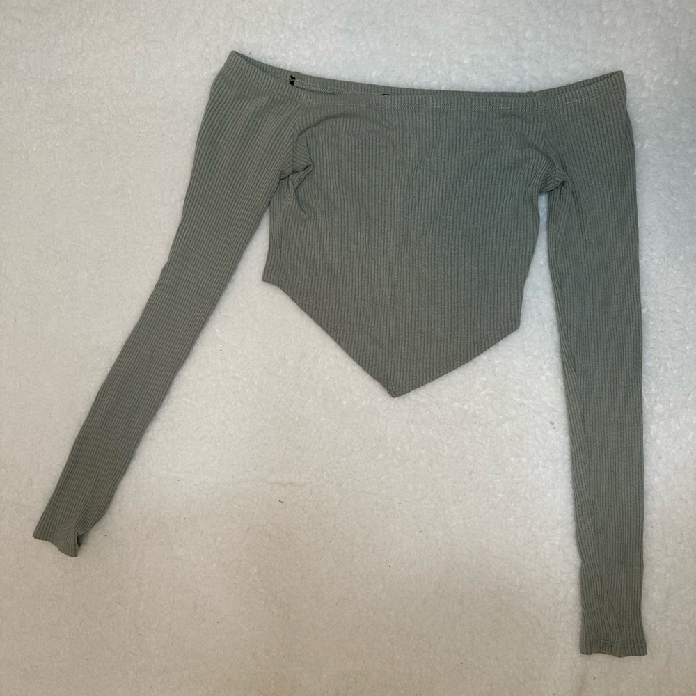 Sage Green Size Small Long Sleeve with Triangle Shape in the Front